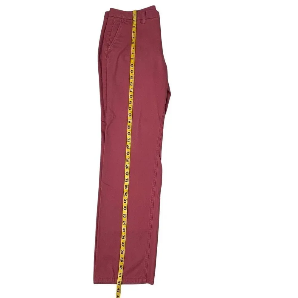 Bonobos Mens Straight Leg Cotton Flat Front Chino Pants Dusty Red Size 35x32